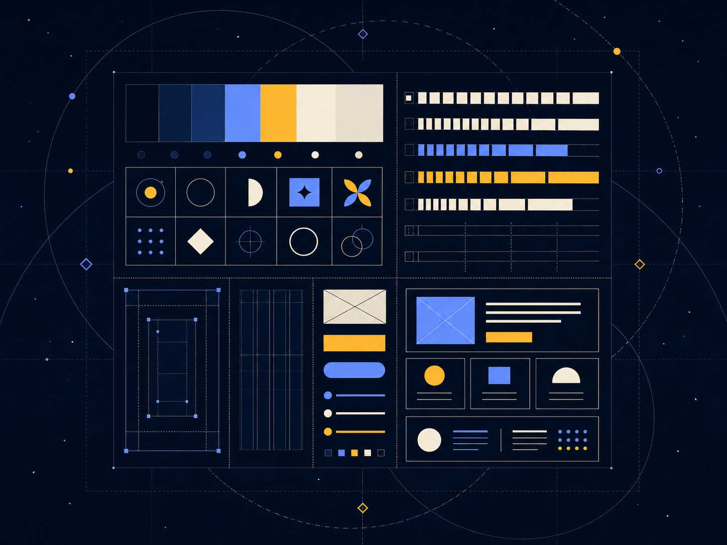 Vectorillustratie van een modulaire brand toolkit
