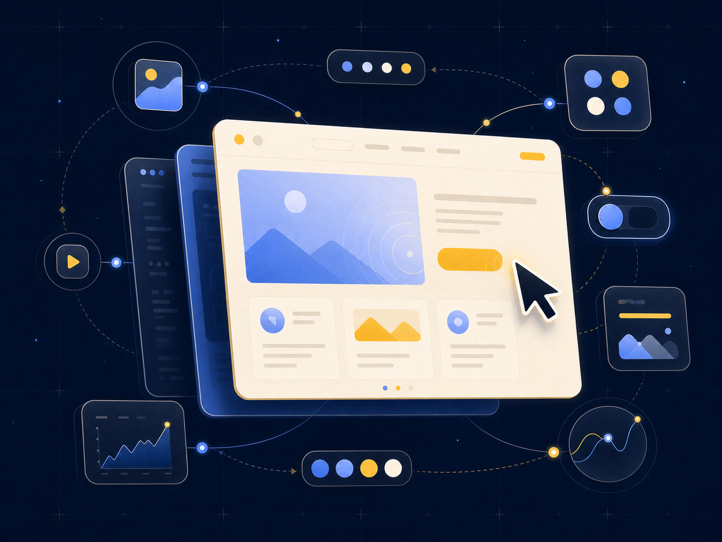 Vectorillustratie van een interactieve digitale ervaring