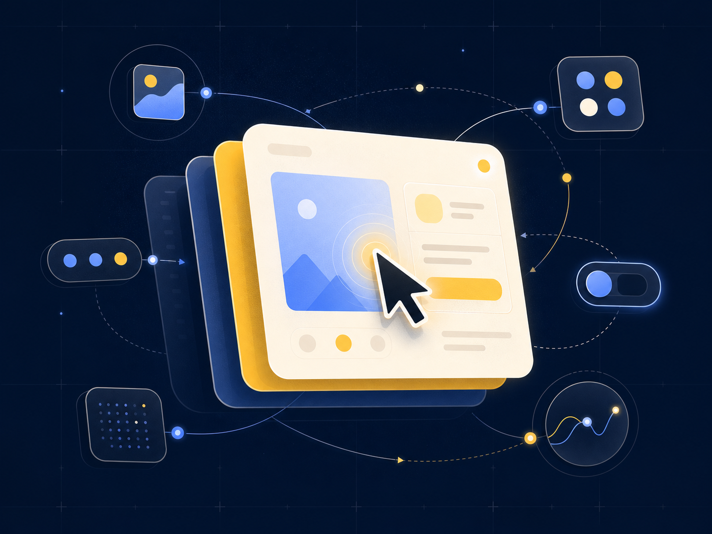 Vectorillustratie van een interactief digitaal concept